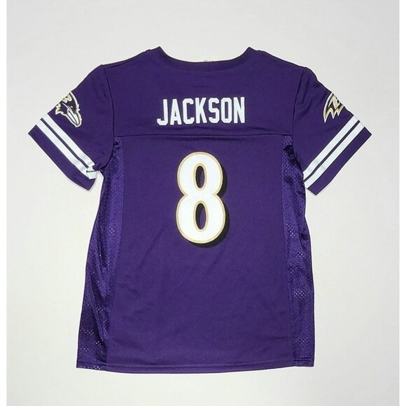 NFL Team Apparel Women's Baltimore Ravens #8 Lamar Jackson Jersey - Picture 5 of 7